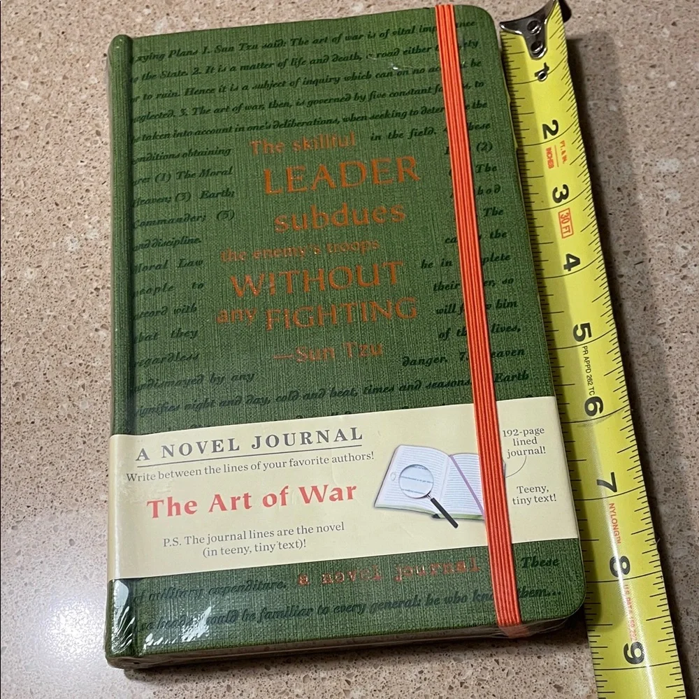 The Art of War by Sun Tzu-Novel Journal — Green Cover with Orange Elastic